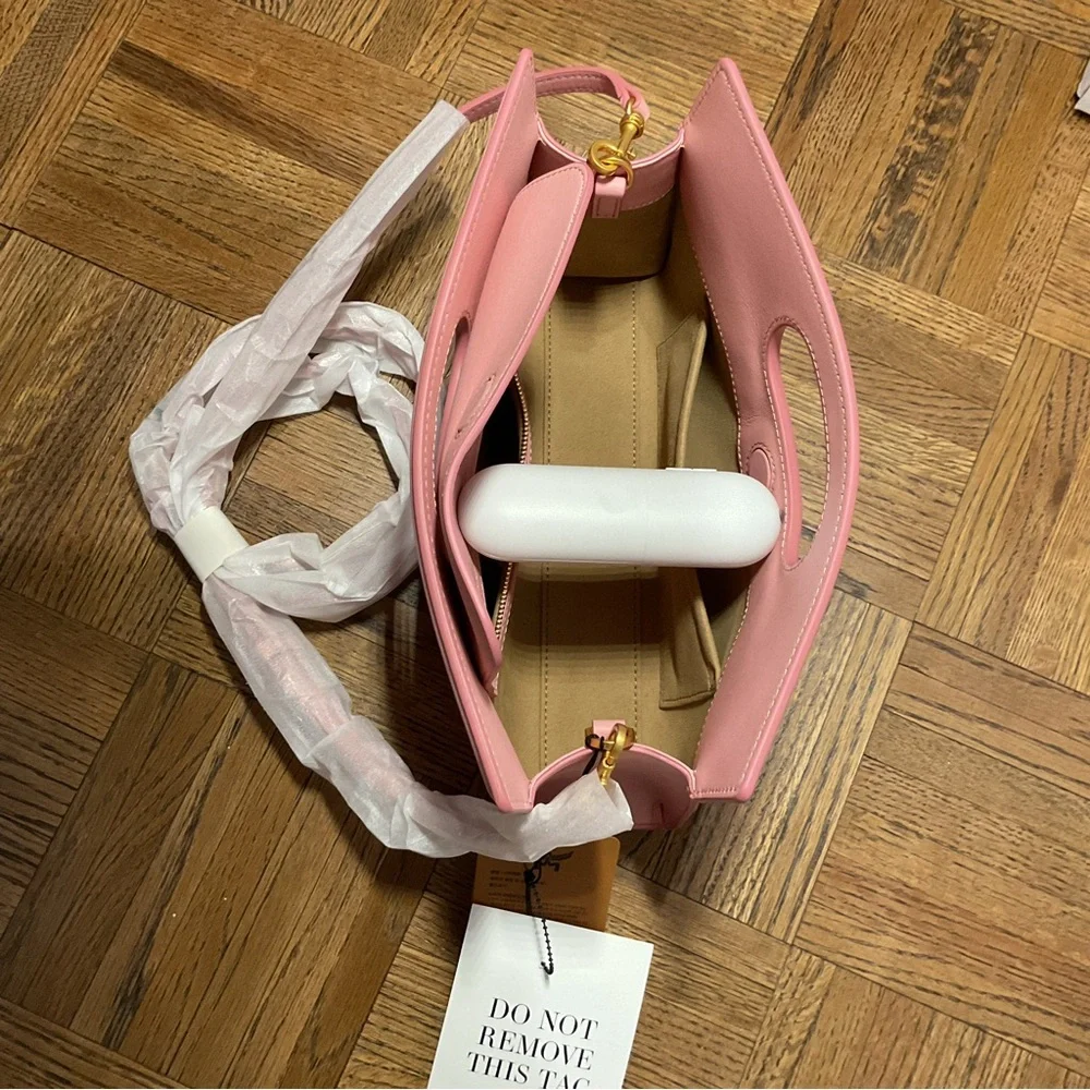 MCM Diamond Tote In Sequin Lamb Leather Pink NWT - Picture 12 of 13